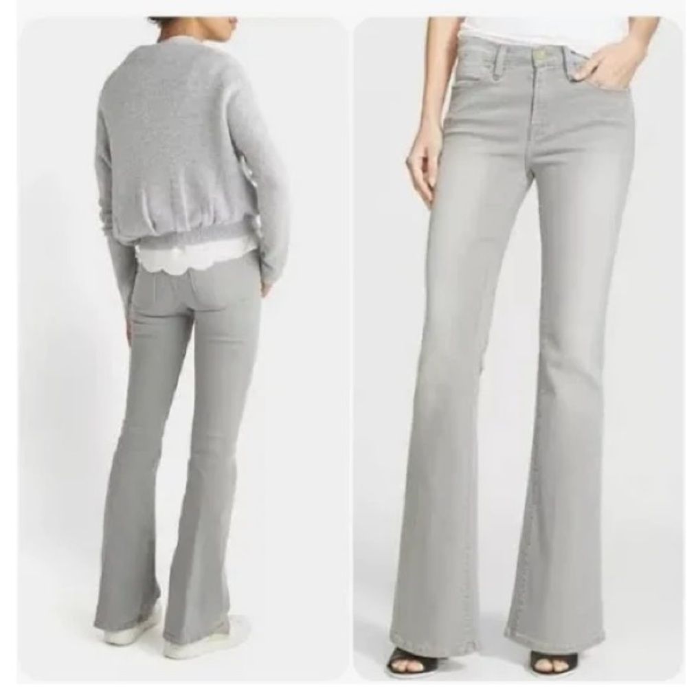 FRAME Denim Women's Le High Flare Jeans in Gray Hardy